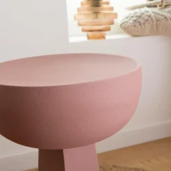 Made in Meubles Bout de canapé rose Marguerite