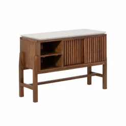Made in Meubles Buffet 2 portes en bois d'acacia et terrazzo Kaelis