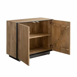 Made in Meubles Buffet 2 portes en bois de manguier et métal Isil