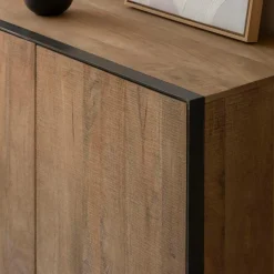 Made in Meubles Buffet 3 portes en bois de manguier et métal Isil