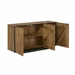 Made in Meubles Buffet 3 portes en bois de manguier et métal Isil