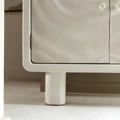Made in Meubles Buffet 3 portes en bois effet béton blanc Danaé