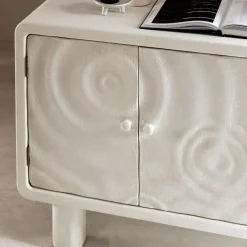 Made in Meubles Buffet 3 portes en bois effet béton blanc Danaé