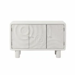 Made in Meubles Buffet 3 portes en bois effet béton blanc Danaé