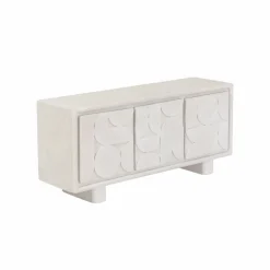 Made in Meubles Buffet 3 portes en bois effet béton blanc Danaé