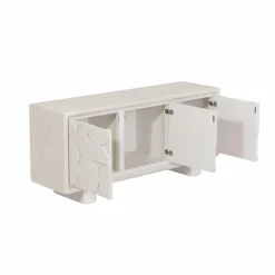 Made in Meubles Buffet 3 portes en bois effet béton blanc Danaé