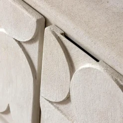 Made in Meubles Buffet 3 portes en bois effet béton blanc Danaé