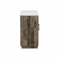 Made in Meubles Buffet 2 portes en bois recyclé et marbre Damian