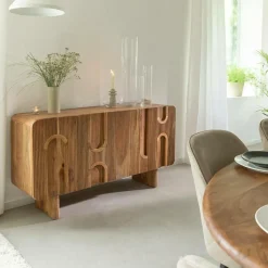 Made in Meubles Buffet en bois d'acacia foncé Tilio