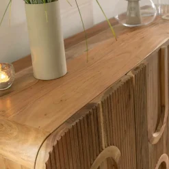 Made in Meubles Buffet en bois d'acacia foncé Tilio