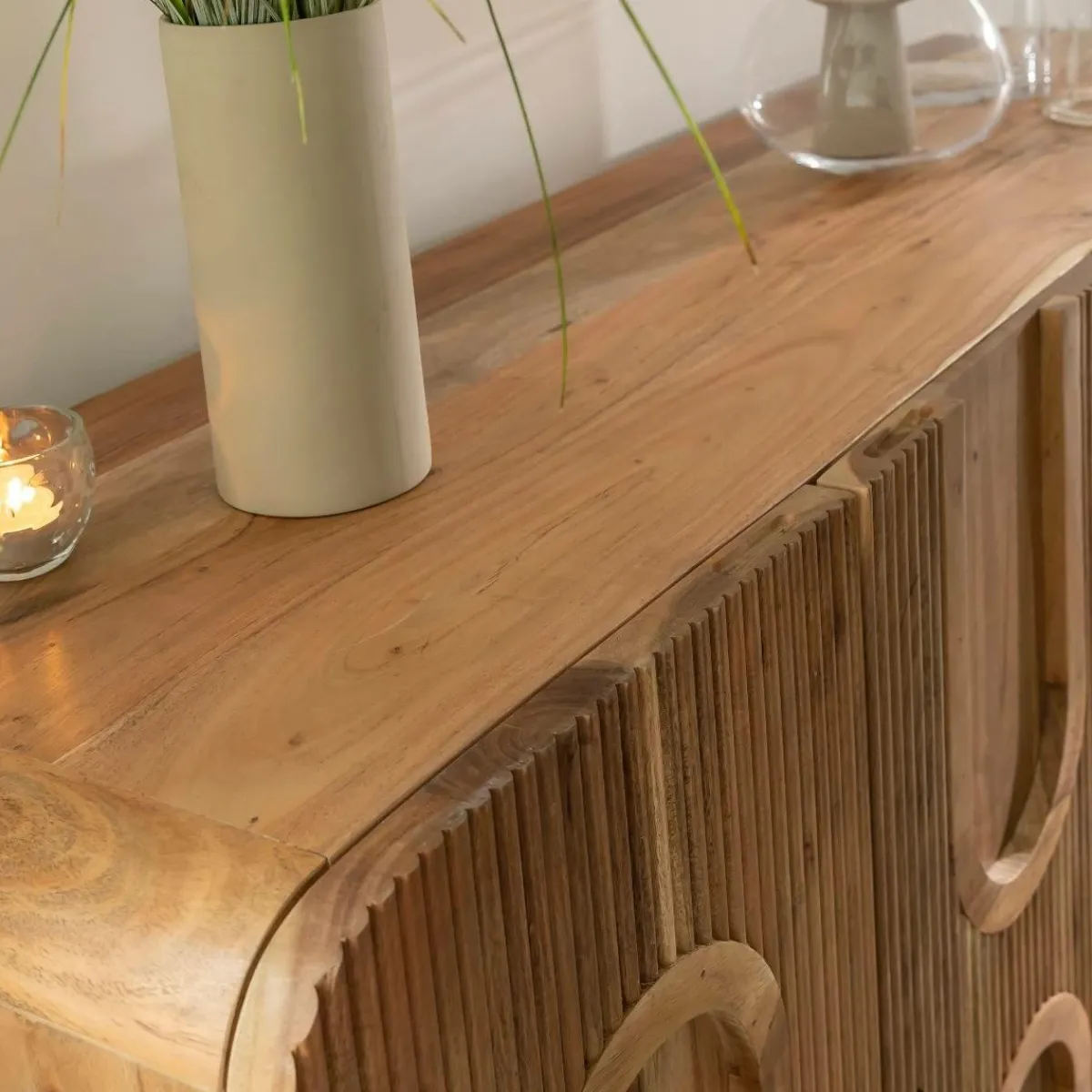 Made in Meubles Buffet en bois d'acacia foncé Tilio