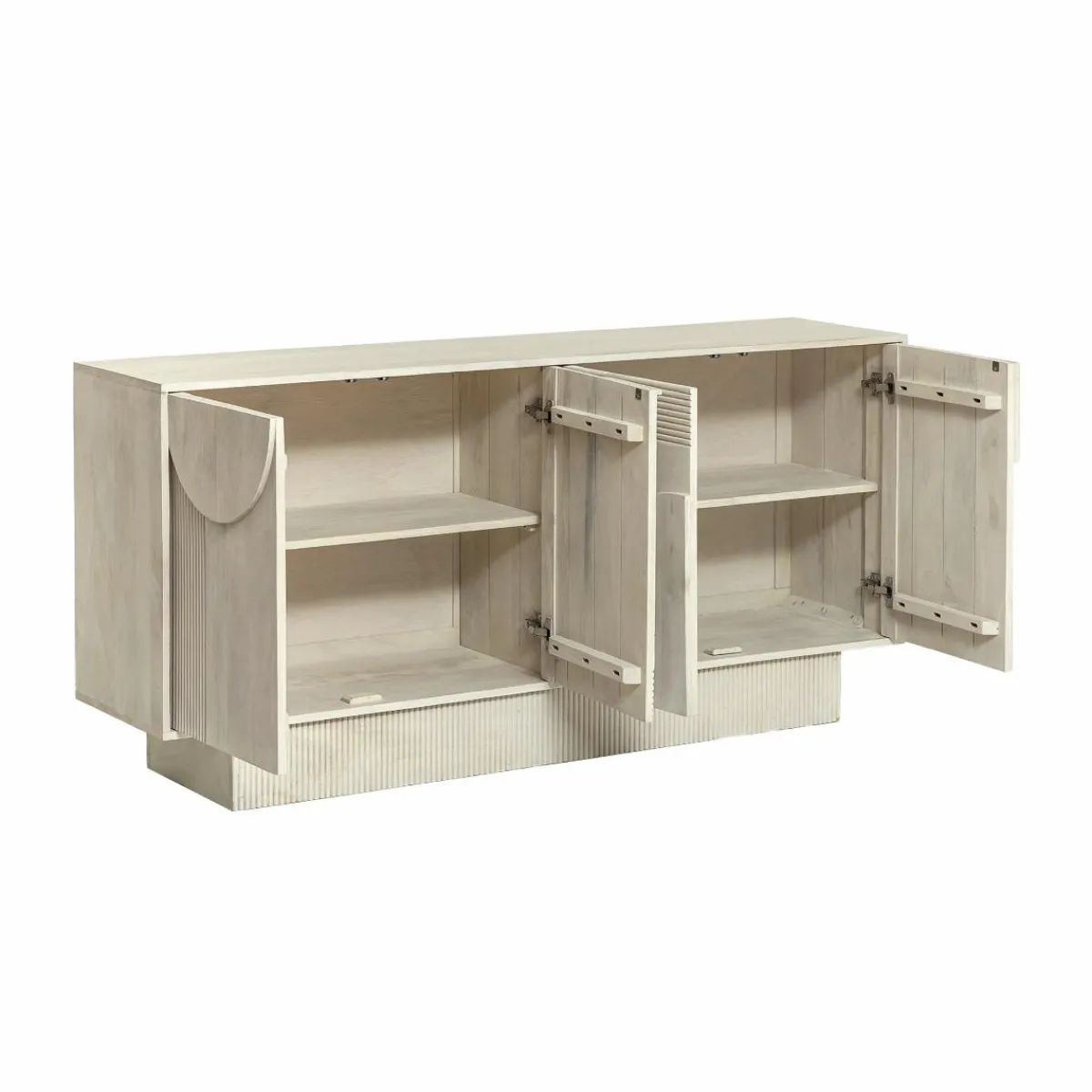 Made in Meubles Buffet en bois de manguier blanchi Miliam