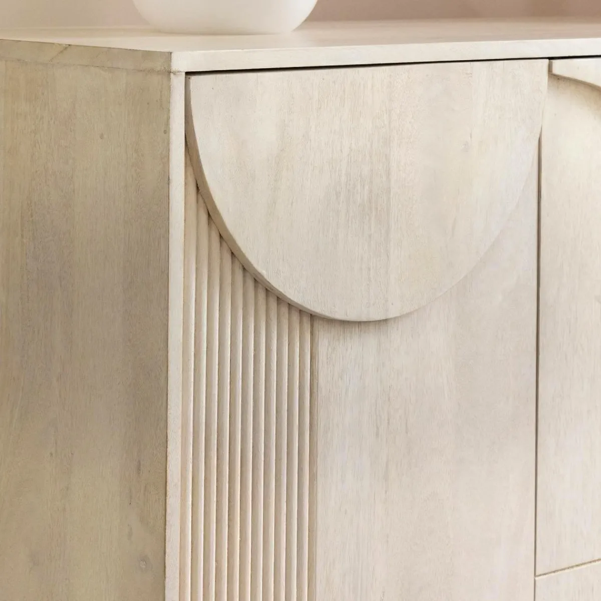 Made in Meubles Buffet en bois de manguier blanchi Miliam