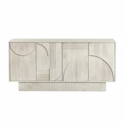 Made in Meubles Buffet en bois de manguier blanchi Miliam