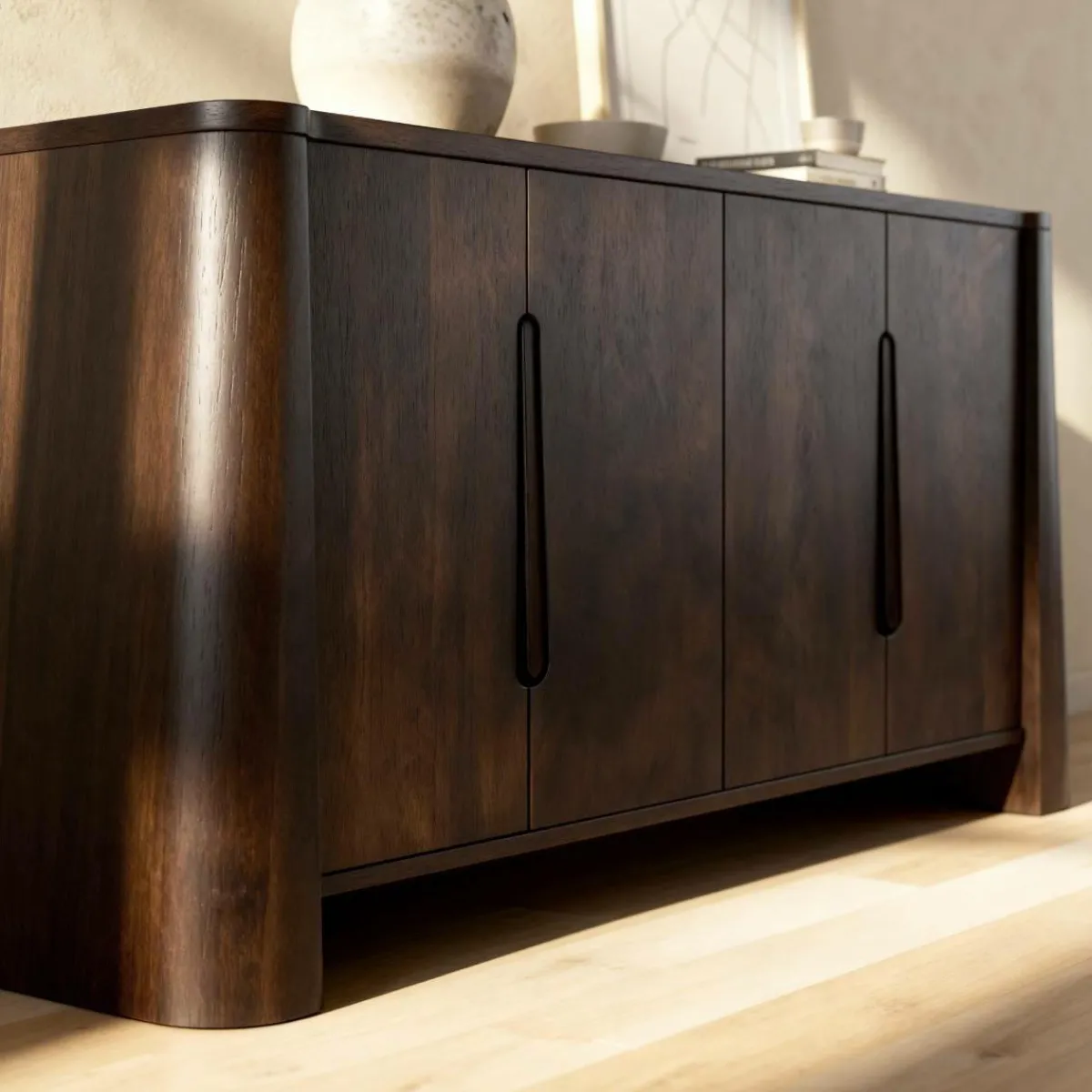 Made in Meubles Buffet en bois de manguier foncé Liriel