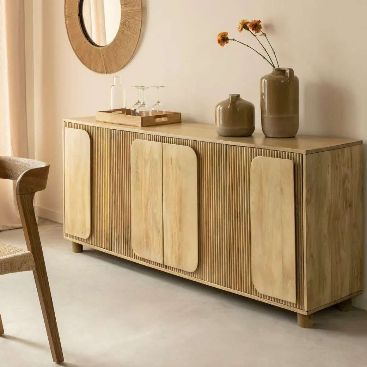 Made in Meubles Buffet en bois de manguier Eros