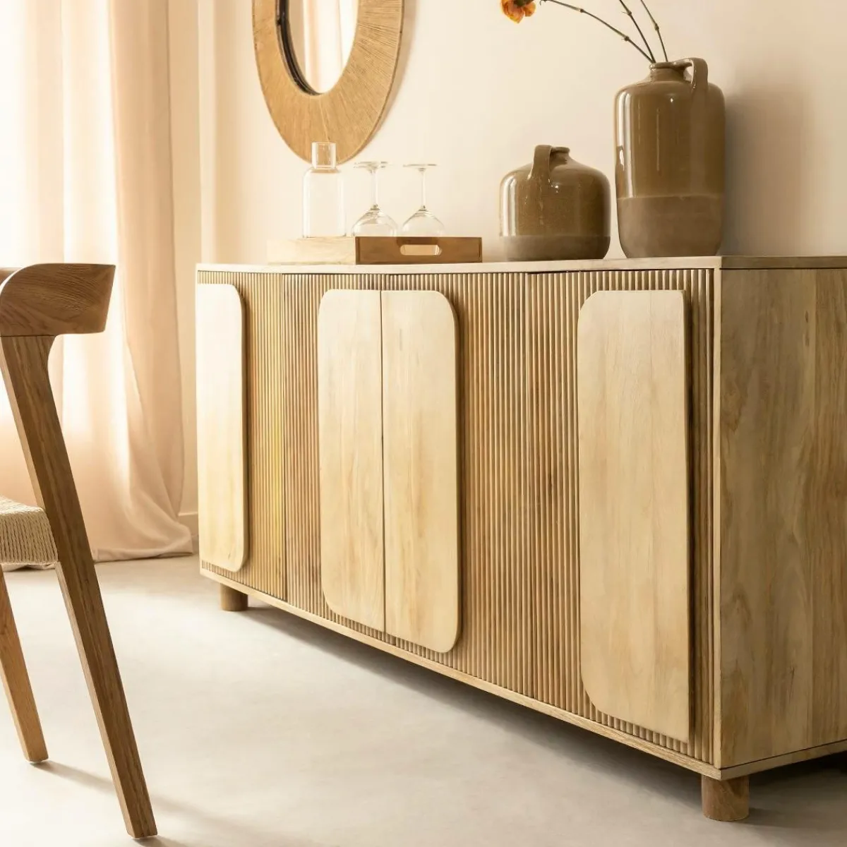 Made in Meubles Buffet en bois de manguier Eros