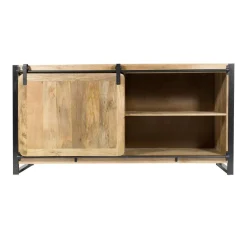 Made in Meubles Buffet en bois de manguier avec porte coulissante New-York