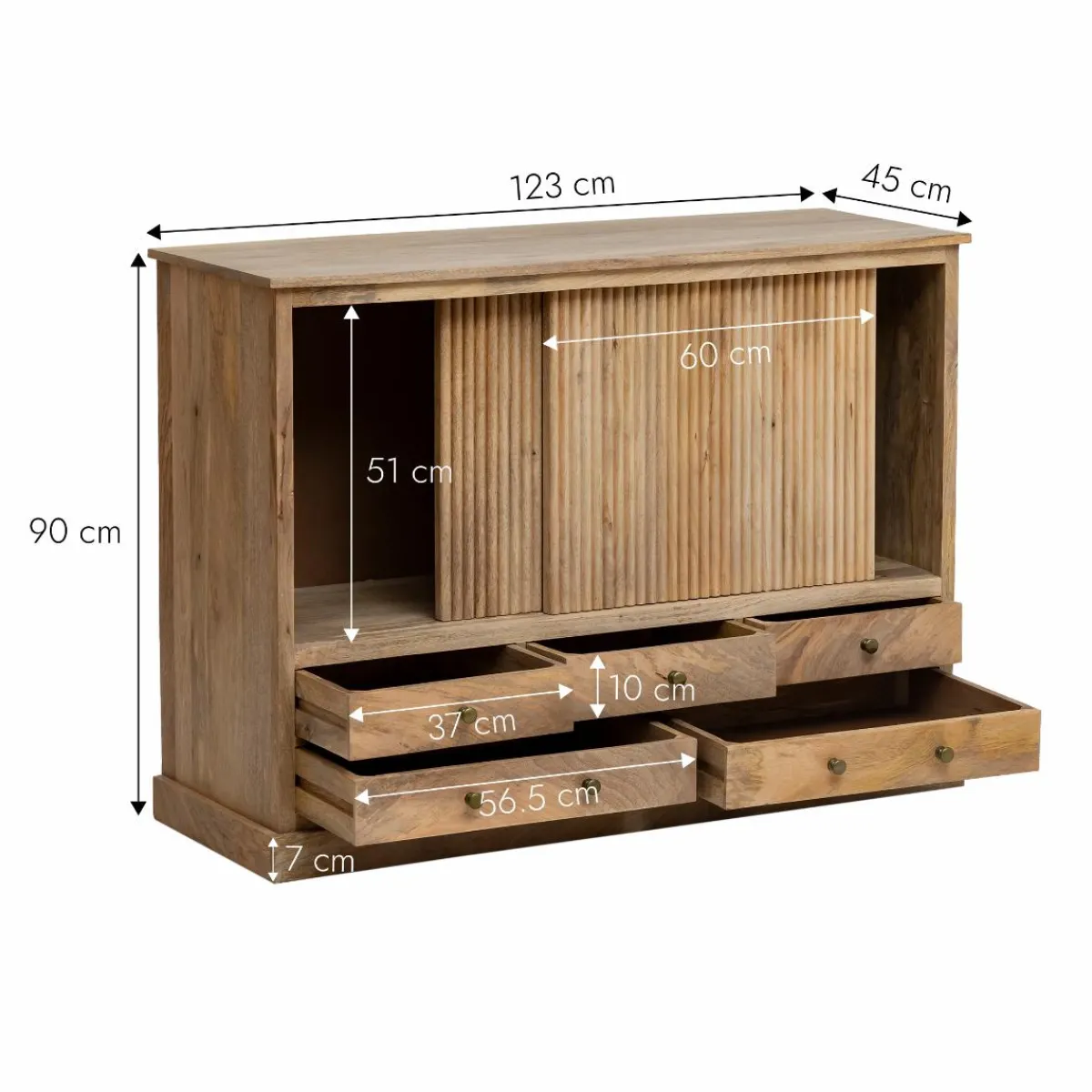 Made in Meubles Buffet en bois de manguier Liora