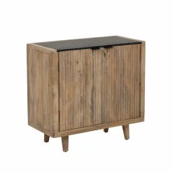 Made in Meubles Buffet en bois de manguier et marbre noir Riley