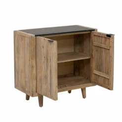 Made in Meubles Buffet en bois de manguier et marbre noir Riley
