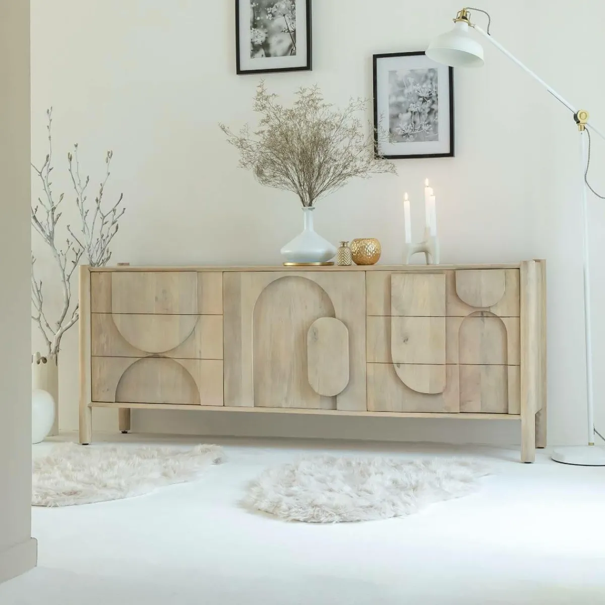 Made in Meubles Buffet en bois de manguier Tysia