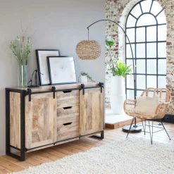 Made in Meubles Buffet en bois de manguier New-York