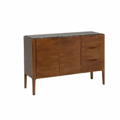 Made in Meubles Buffet en bois de manguier et marbre noir Roch