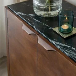 Made in Meubles Buffet en bois de manguier et marbre noir Roch