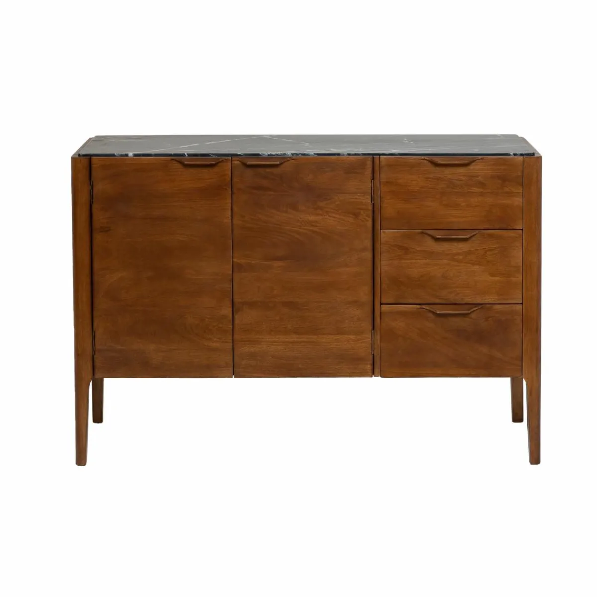 Made in Meubles Buffet en bois de manguier et marbre noir Roch