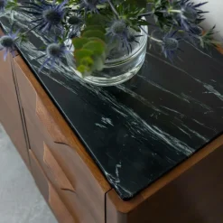 Made in Meubles Buffet en bois de manguier et marbre noir Roch
