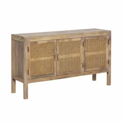 Made in Meubles Buffet en bois de manguier et cannage Julietta