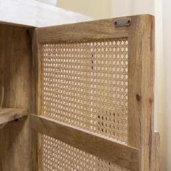 Made in Meubles Buffet en bois de manguier et cannage Julietta