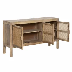 Made in Meubles Buffet en bois de manguier et cannage Julietta