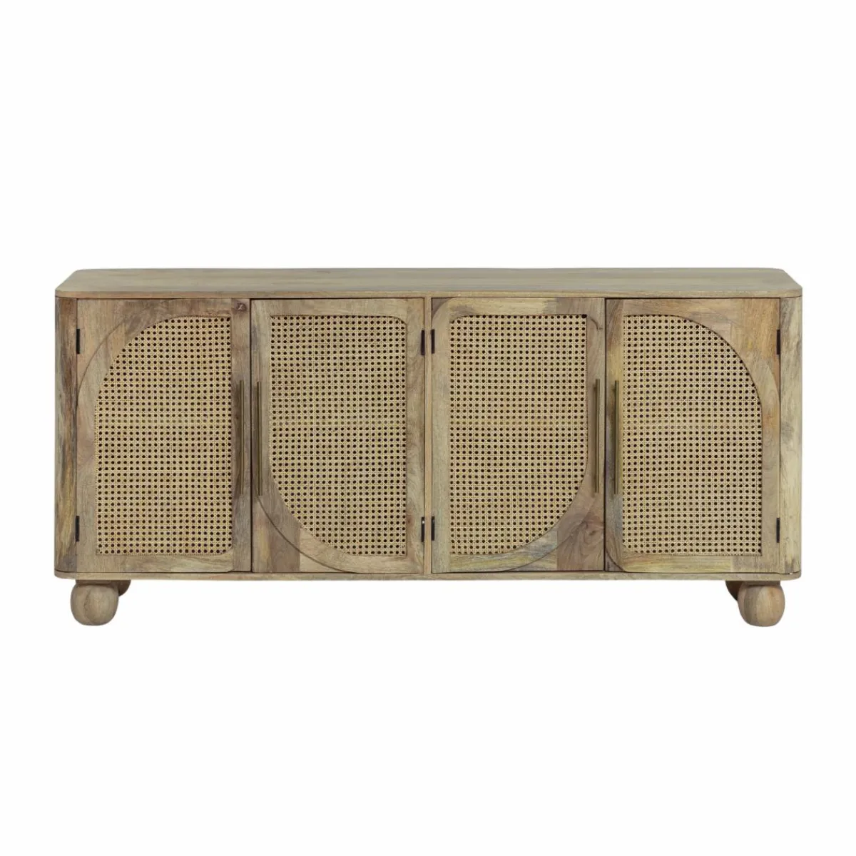 Made in Meubles Buffet en bois de manguier et cannage Thora
