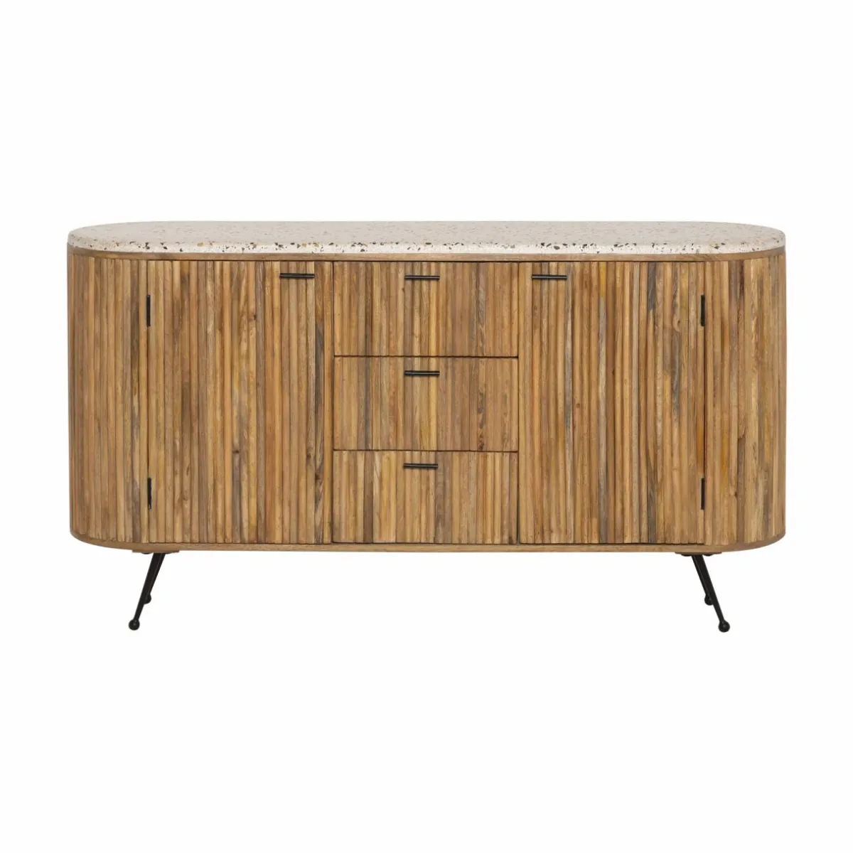 Made in Meubles Buffet en bois de manguier et terrazzo Ambrine