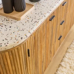 Made in Meubles Buffet en bois de manguier et terrazzo Ambrine