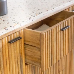 Made in Meubles Buffet en bois de manguier et terrazzo Ambrine