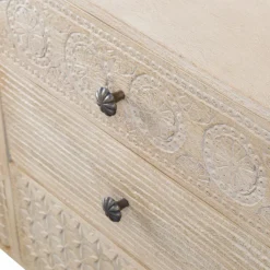 Made in Meubles Buffet en bois de manguier blanchi Kamila