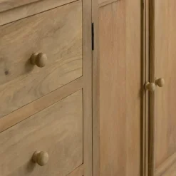 Made in Meubles Buffet en bois de manguier blanchi Ronan