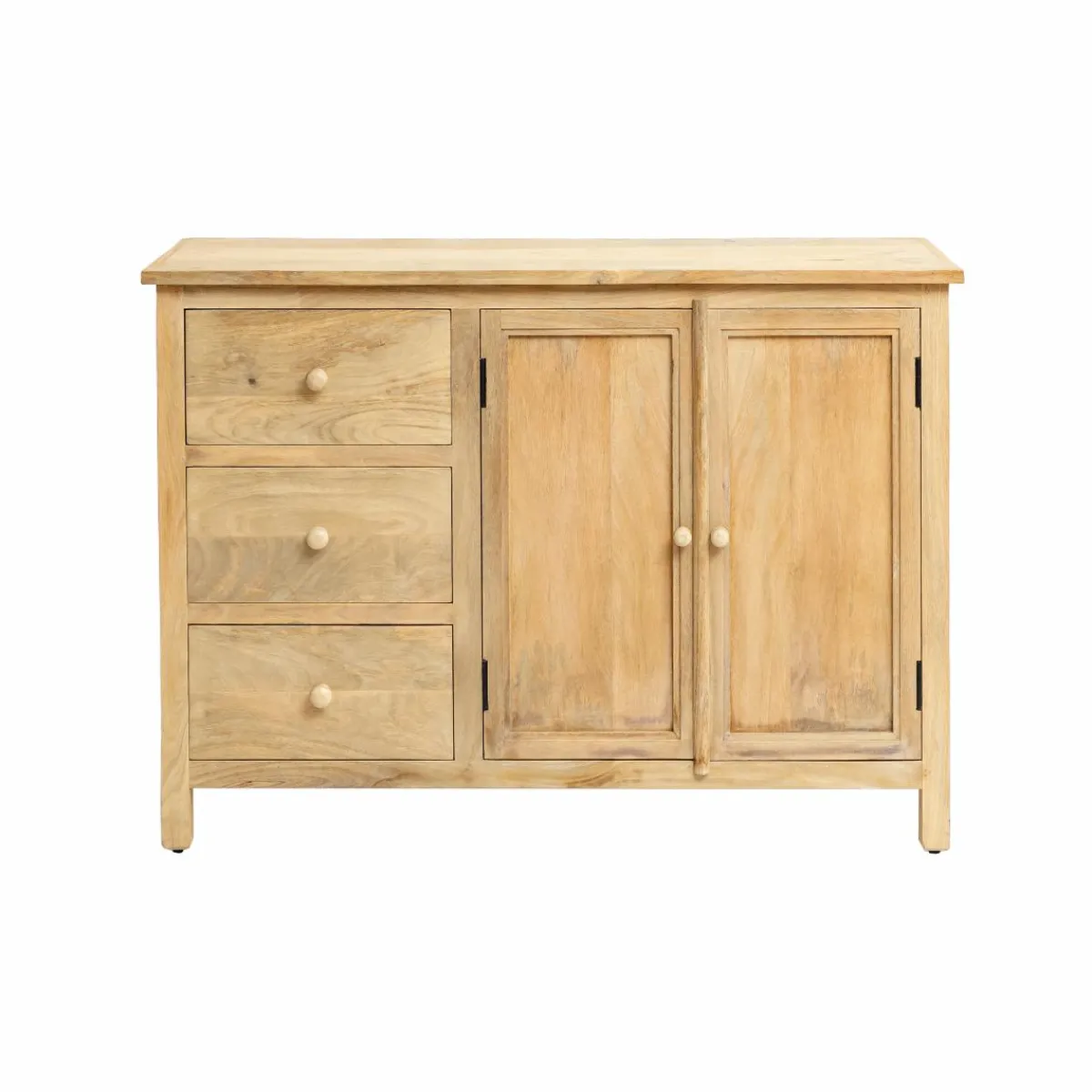 Made in Meubles Buffet en bois de manguier blanchi Ronan