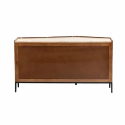 Made in Meubles Buffet en bois de manguier et travertin Azure