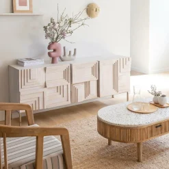 Made in Meubles Buffet en bois de manguier blanchi Tristan
