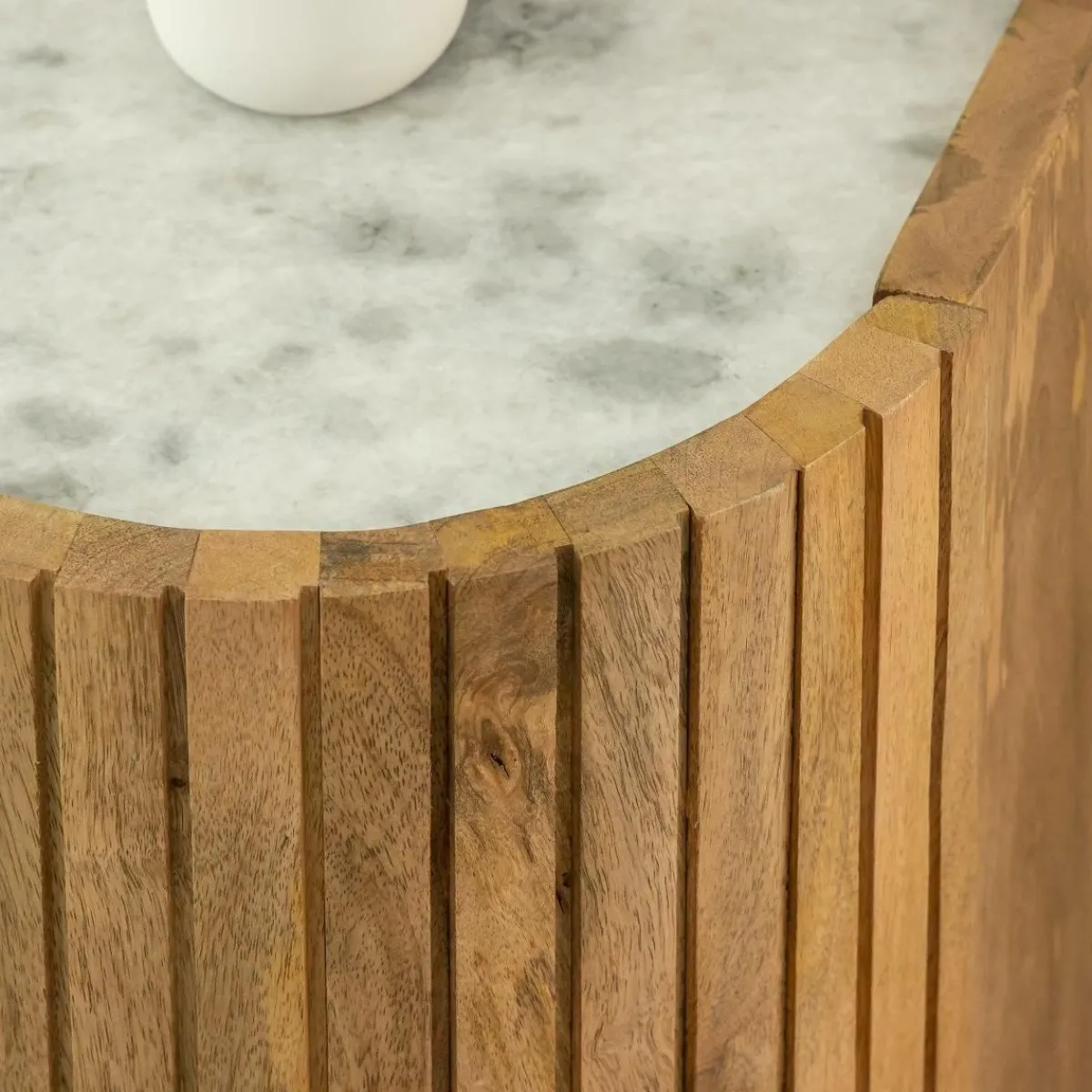 Made in Meubles Buffet en bois de manguier et marbre Adler