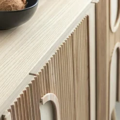Made in Meubles Buffet en bois de paulownia Nilo