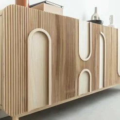 Made in Meubles Buffet en bois de paulownia Nilo