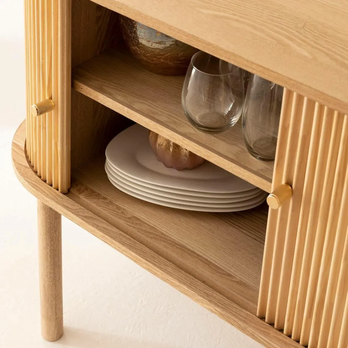 Made in Meubles Buffet en bois de pin clair Colin