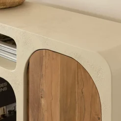 Made in Meubles Buffet en bois effet béton et bois d'acacia Dalva