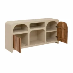Made in Meubles Buffet en bois effet béton et bois d'acacia Dalva