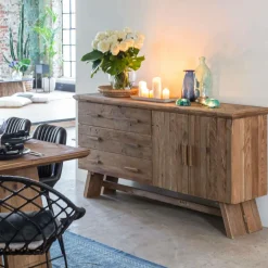 Made in Meubles Buffet en bois recyclé 2 portes Blaise